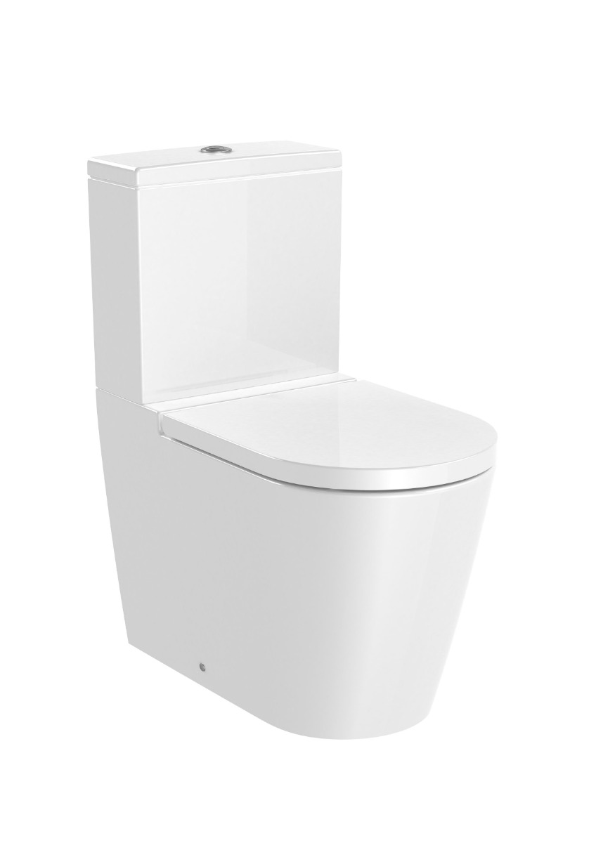 Debba Close Coupled Toilet, Cistern & Seat WC With Dual Outlet WHITE