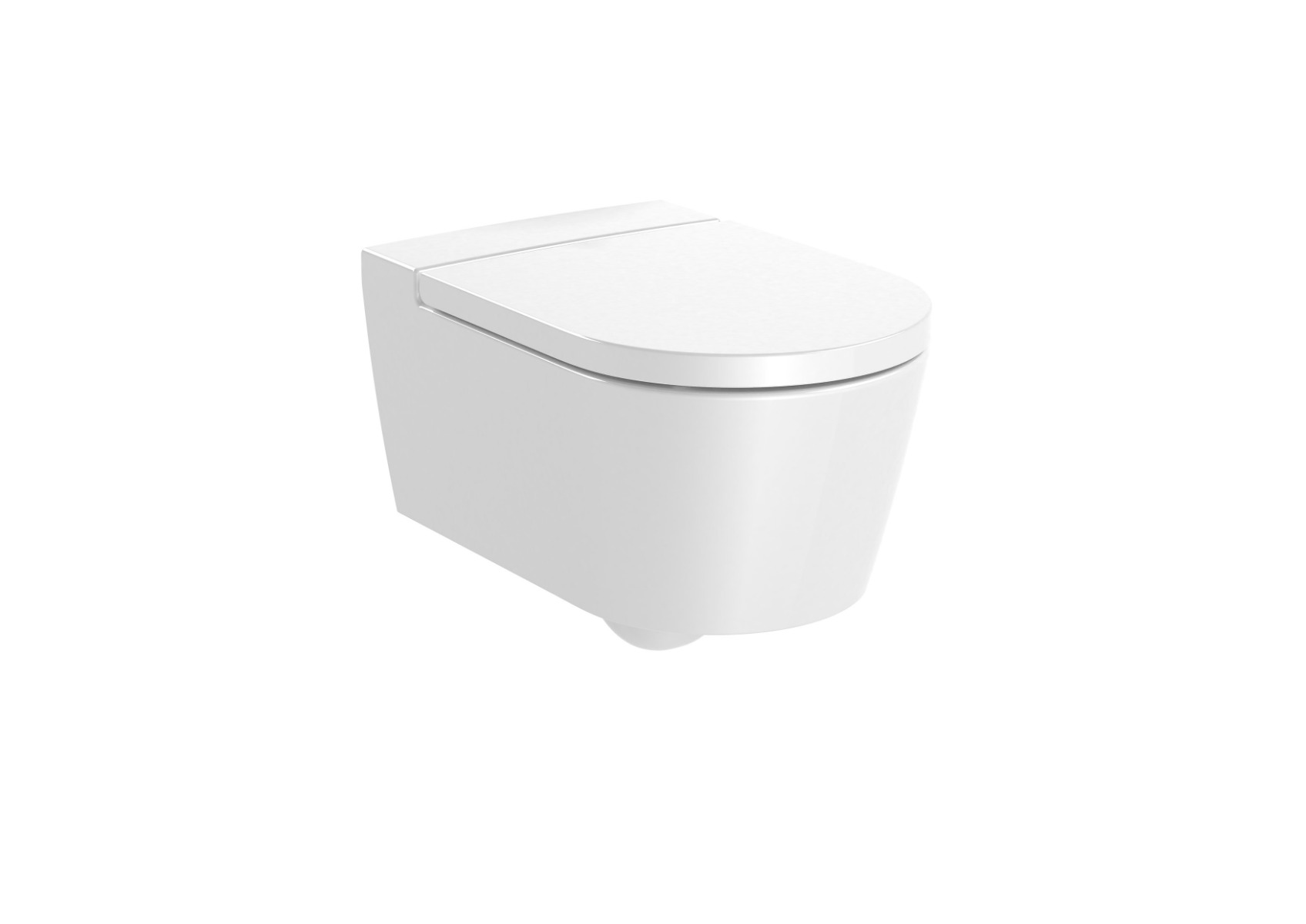 ROUND - Vitreous china Rimless wall-hung WC with horizontal outlet WHITE
