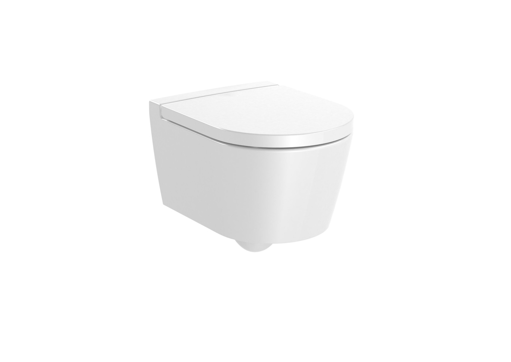 ROUND - Compact vitreous china Rimless wall-hung WC with horizontal outlet WHITE