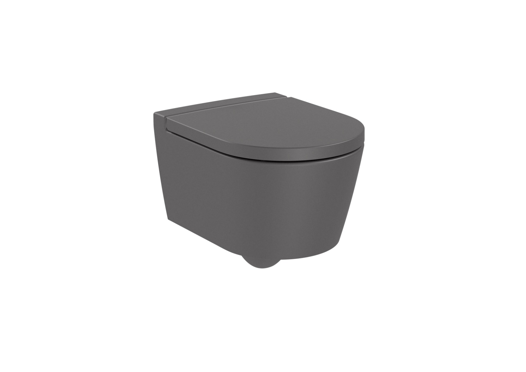 ROUND - Compact vitreous china Rimless wall-hung WC with horizontal outlet ONYX