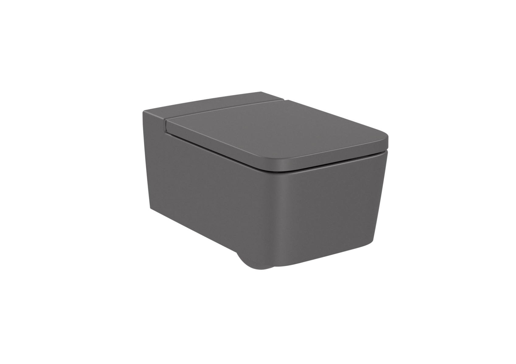 SQUARE - Vitreous china Rimless wall-hung WC with horizontal outlet ONYX