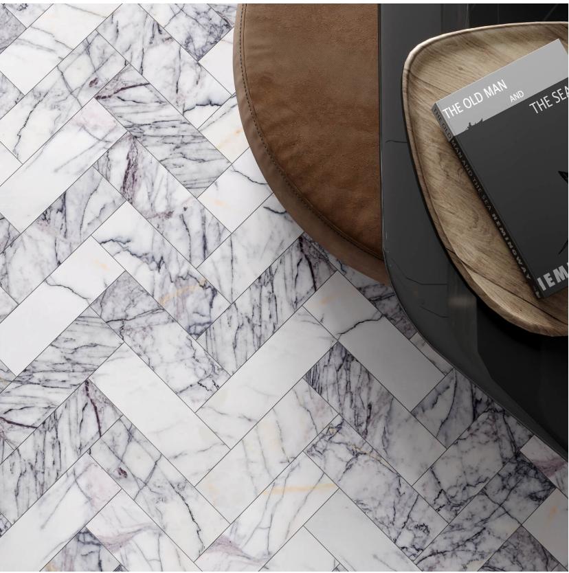 Lilac Herringbone Polished 100x305x10mm- Price per m2