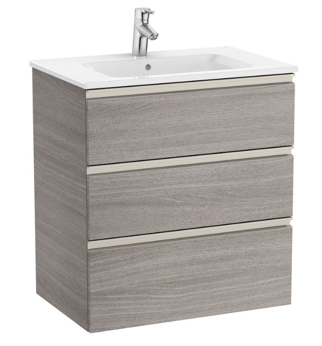 Roca - Unik (base unit with three drawers and basin)-CITY OAK
