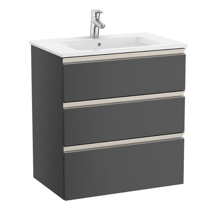 Roca - Unik (base unit with three drawers and basin)-ANTHRACITE GREY