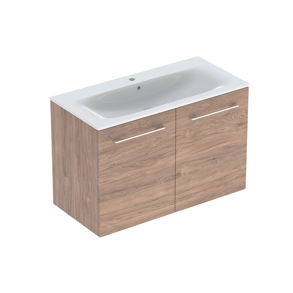 Selnova Square Vanity Basin With Cabinet 1000mm - Hickory 