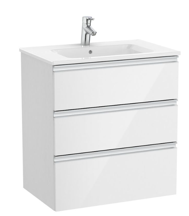 Roca - Unik (base unit with three drawers and basin)-GLOSS WHITE
