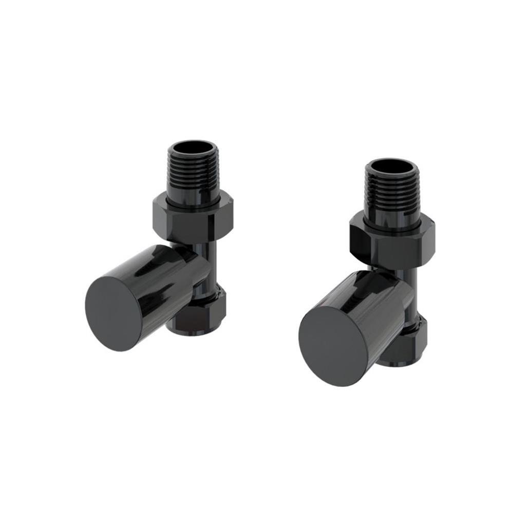 Straight radiator valve (pair) Black Gold