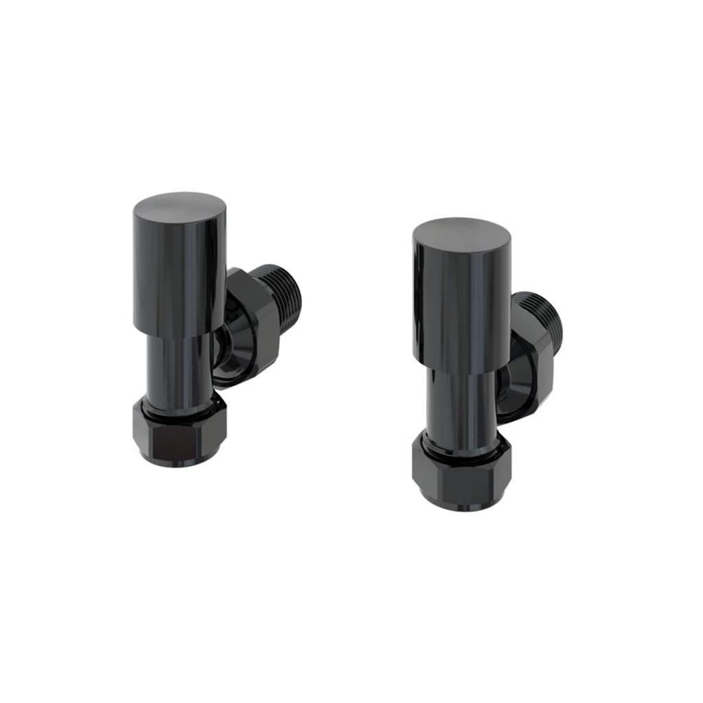 Angled radiator valve (pair) Black Gold