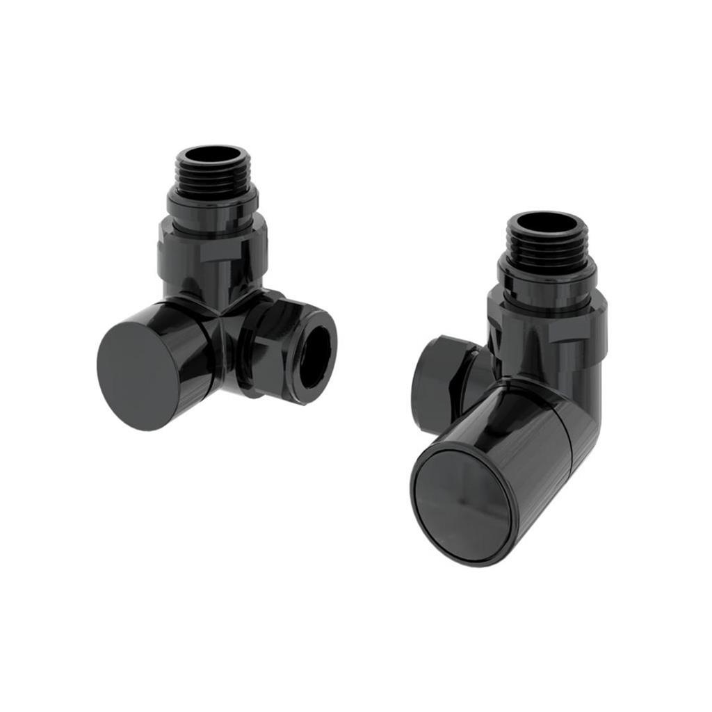 Corner radiator valve (pair) Black Gold