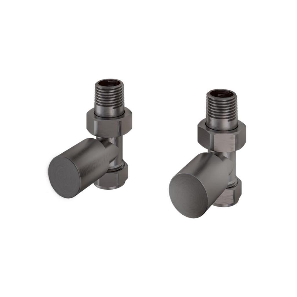 Straight radiator valve (pair) Brushed Gunmetal