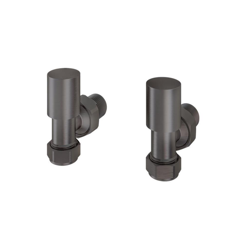 Angled radiator valve (pair) Brushed Gunmetal