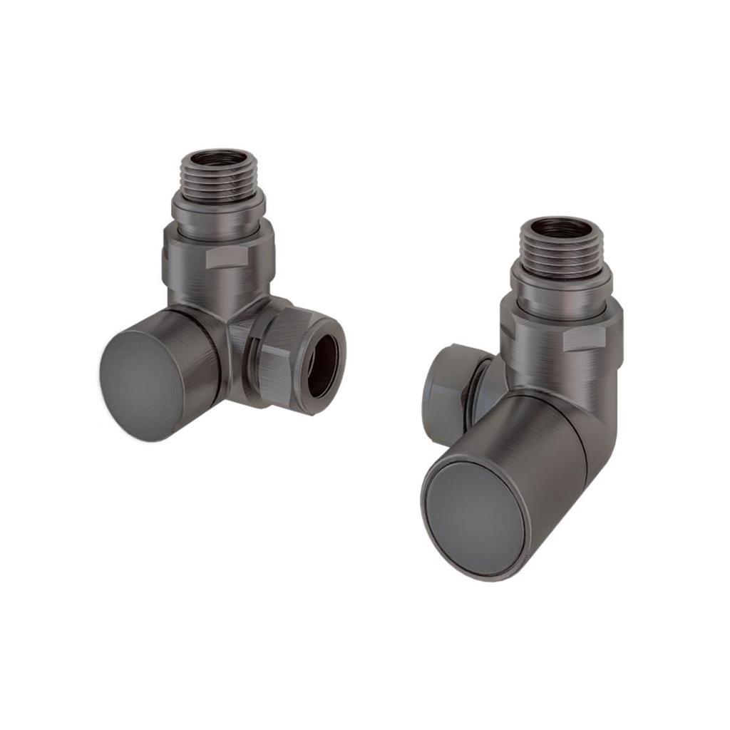 Corner radiator valve (pair) Brushed Gunmetal