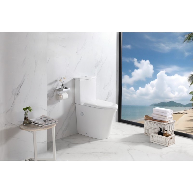 Care high rise close coupled rimless toilet (closed back) with bidet mixing valv (CARE113)