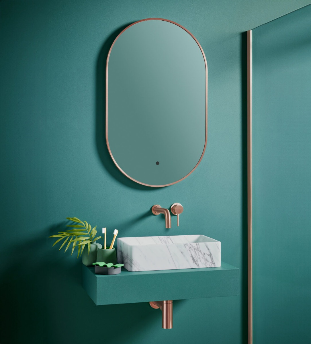 Aubrey LED Mirror Brushed Bronze 500×800