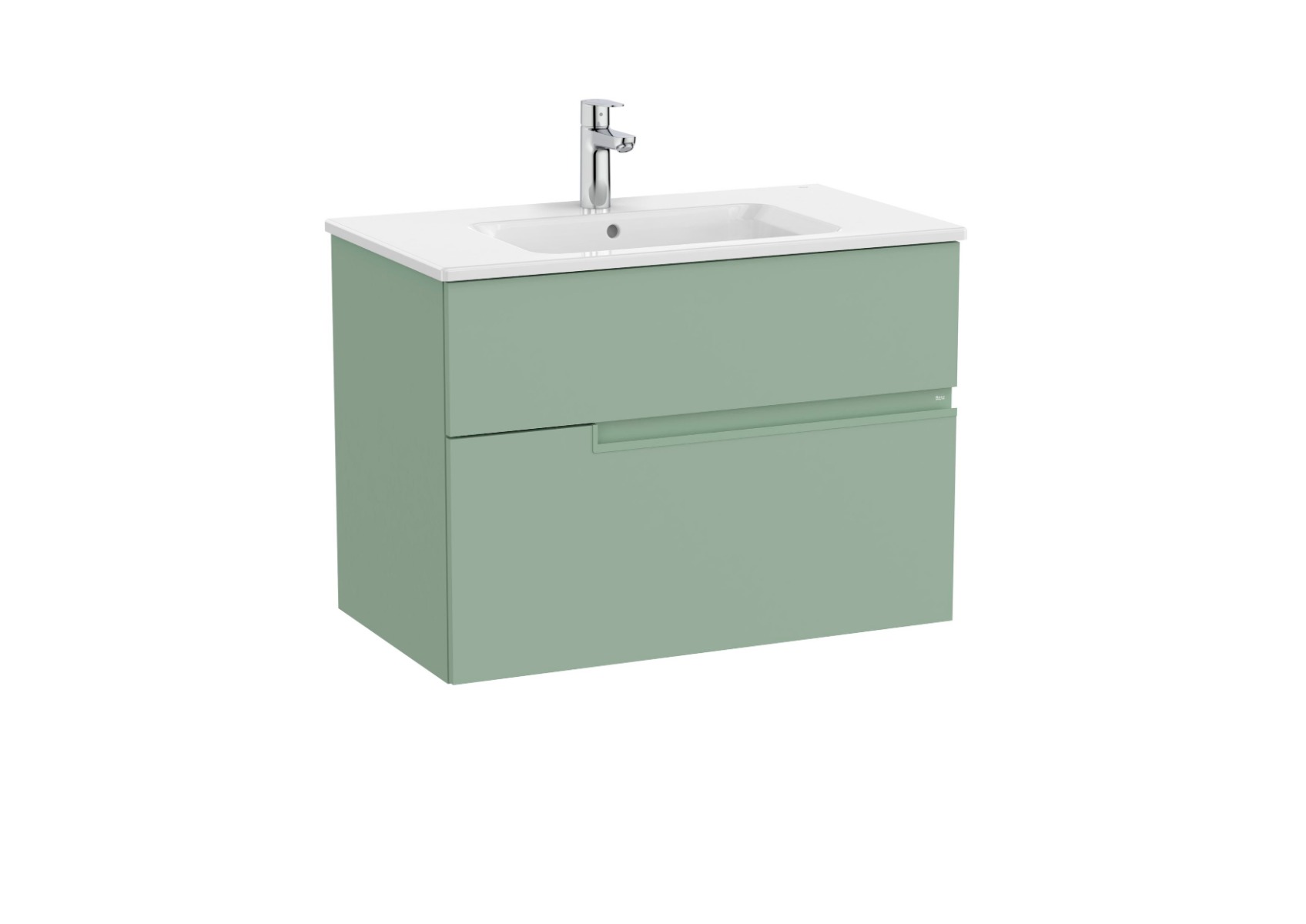 Unik - vanity unit with two drawers and basin - Sage Green