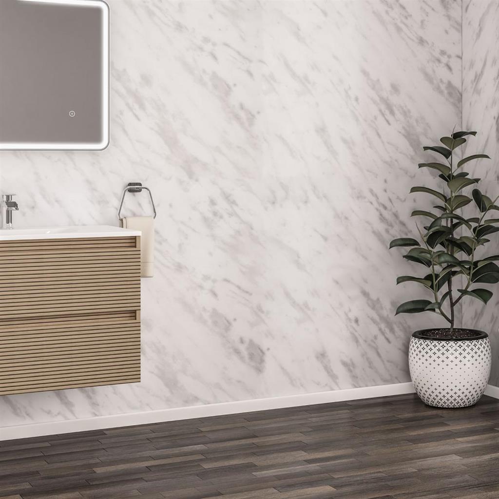 PVC widepanel 1000 x 2400mm Carrara marble gloss Carrara marble gloss