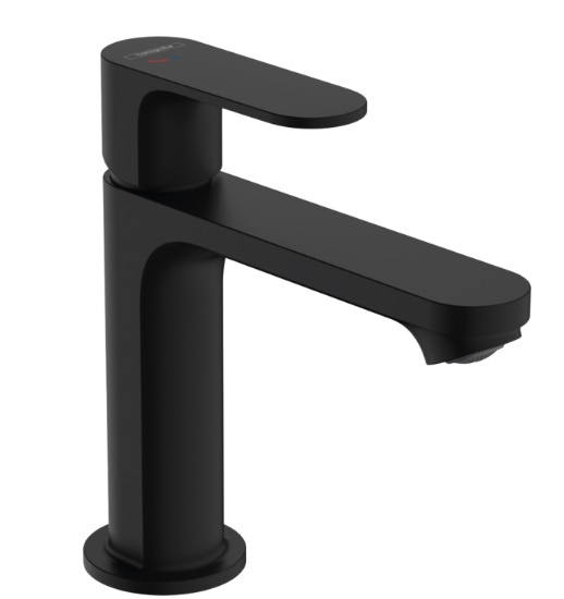 Rebris S Single lever basin mixer 110 CoolStart with pop-up waste set - Matt Black