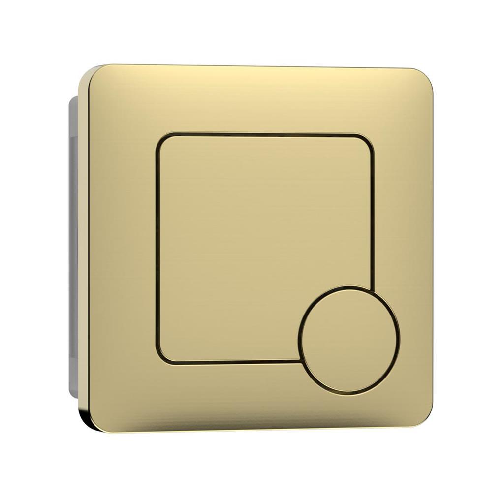 Square Flush Button Brushed Brass