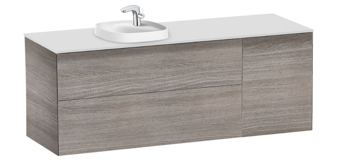 Roca - Base unit for in countertop basin on the left CITY OAK