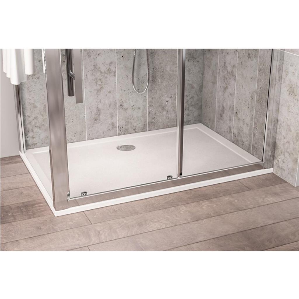 Corsair 900 x 800mm 28mm Rectangular Shower Tray - White