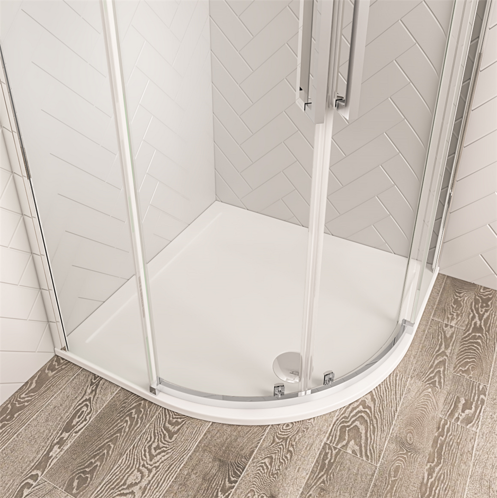 Corsair 900x900mm Quad 28mm Shower Tray - White