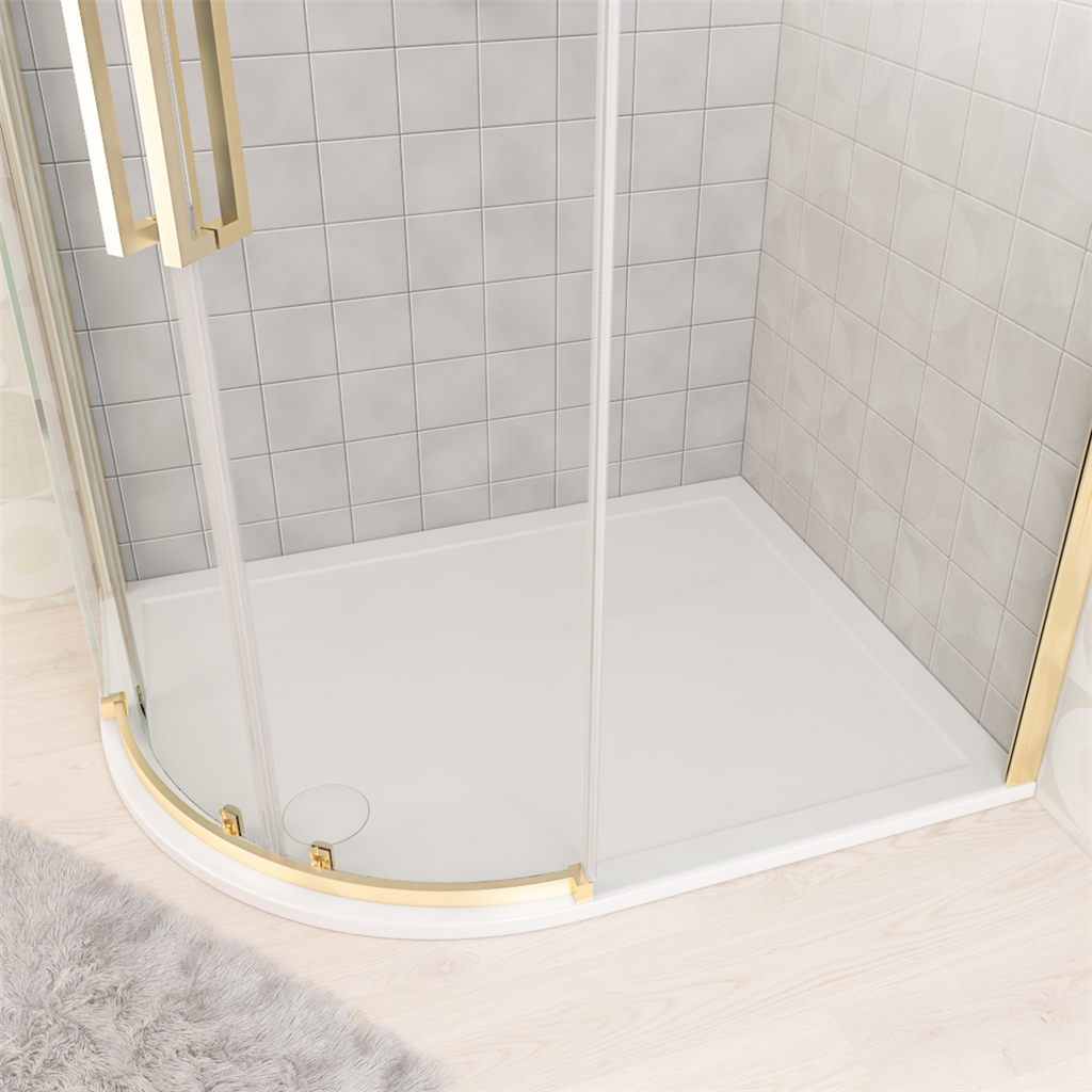 Corsair 1200 x 800mm Offset Quad Left Hand (LH) 28mm Shower Tray - White