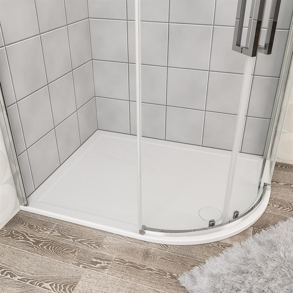 Corsair 1200 x 900mm Offset Quad Right Hand (RH) 28mm Shower Tray - White