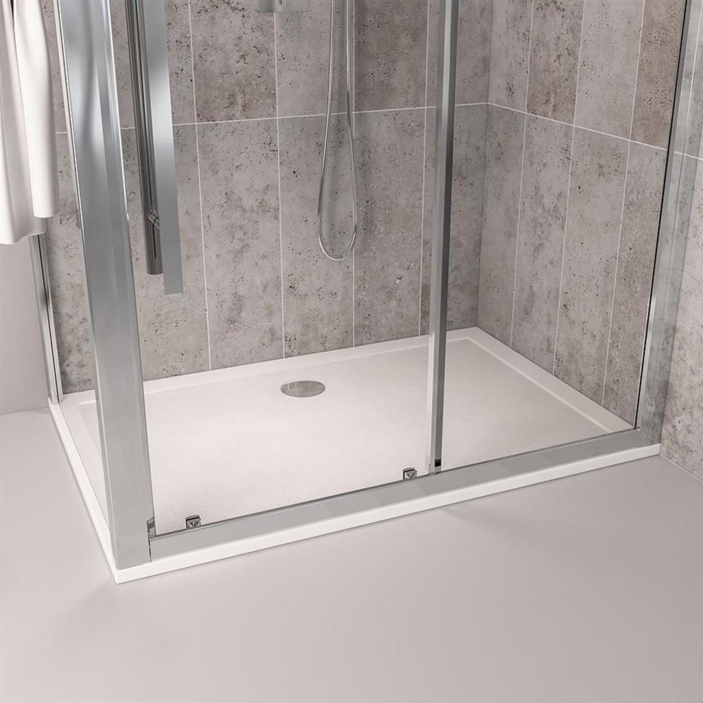 Corsair Anti-Slip 900 x 800mm 28mm Rectangular Shower Tray - White