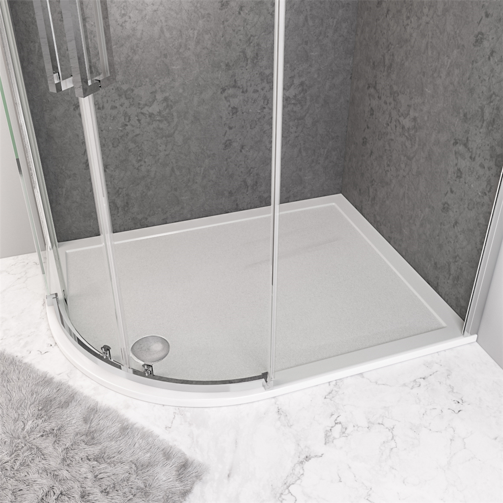 Corsair Anti-Slip 1100 x 800mm Offset Quad Left Hand (LH) 28mm Shower Tray - White