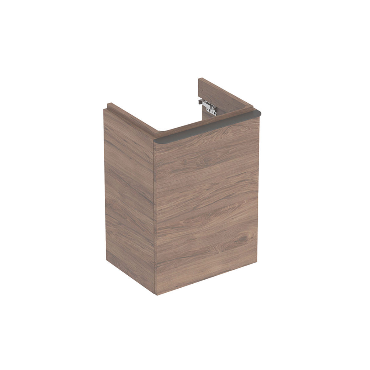 Smyle Square 450mm washbasin unit LH door Walnut