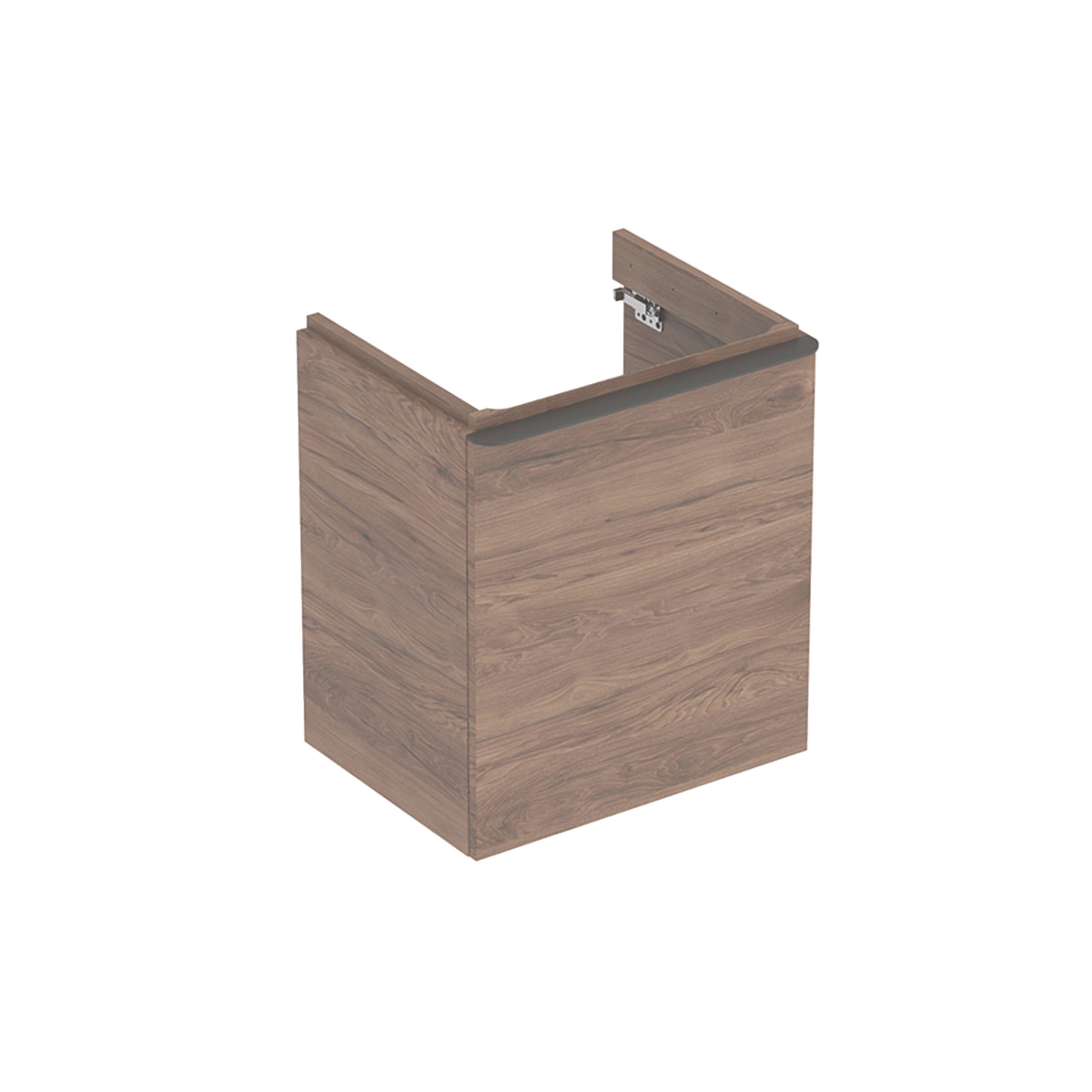 Smyle Square 550mm washbasin unit RH door Walnut