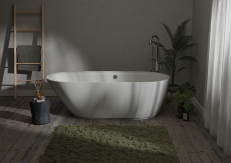 Amore Calcott 1790 x 830mm Double Skinned Bath (inc. pre-fitted waste & cover - chrome)
