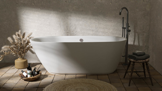 Amore Hartley 1700 x 740mm Bath (incl. pre-fitted waste & overflow in chrome)