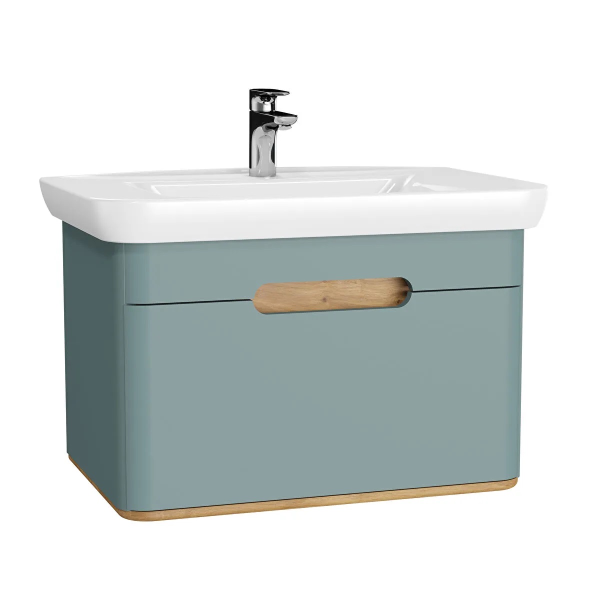 Sento Matt Fjord Green Washbasin Unit - 80 cm