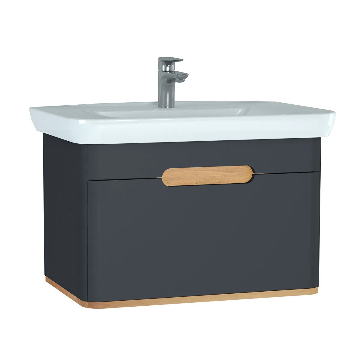 Sento Matt Anthracite Washbasin Unit - 80 cm