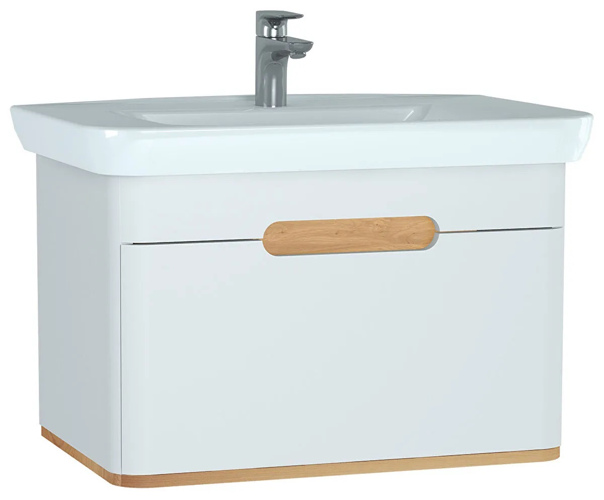 Sento Matt White Washbasin Unit - 80 cm