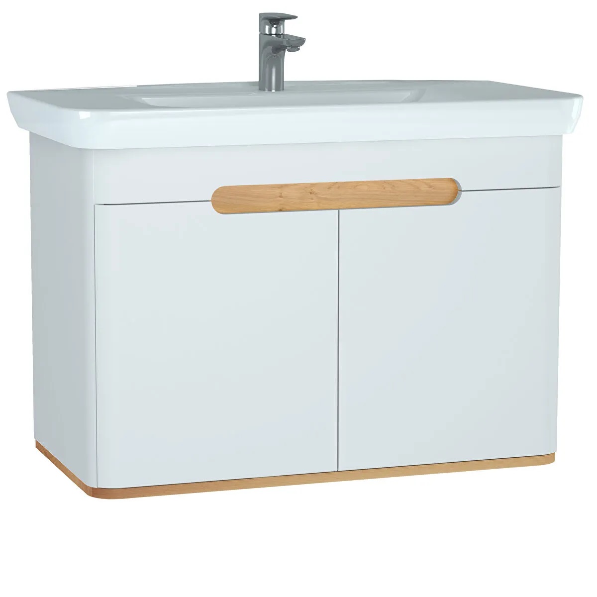 Sento Matt White Washbasin Unit - 100 cm