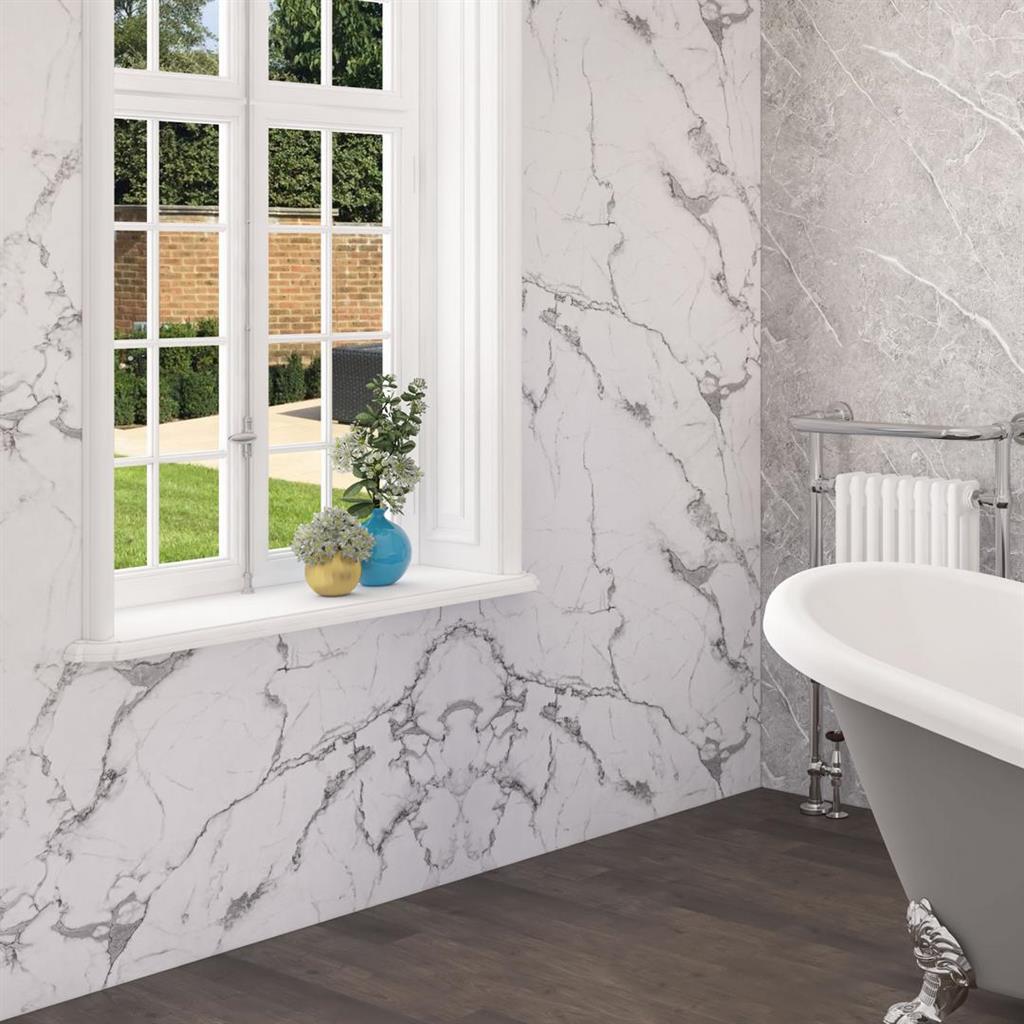 PVC Satinpanel 1000 x 2400mm Blanco Marble