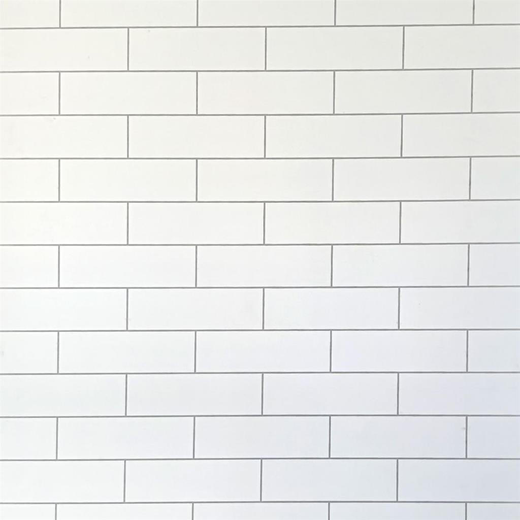 PVC Satinpanel 1000 x 2400mm White Metro Tile Cutline