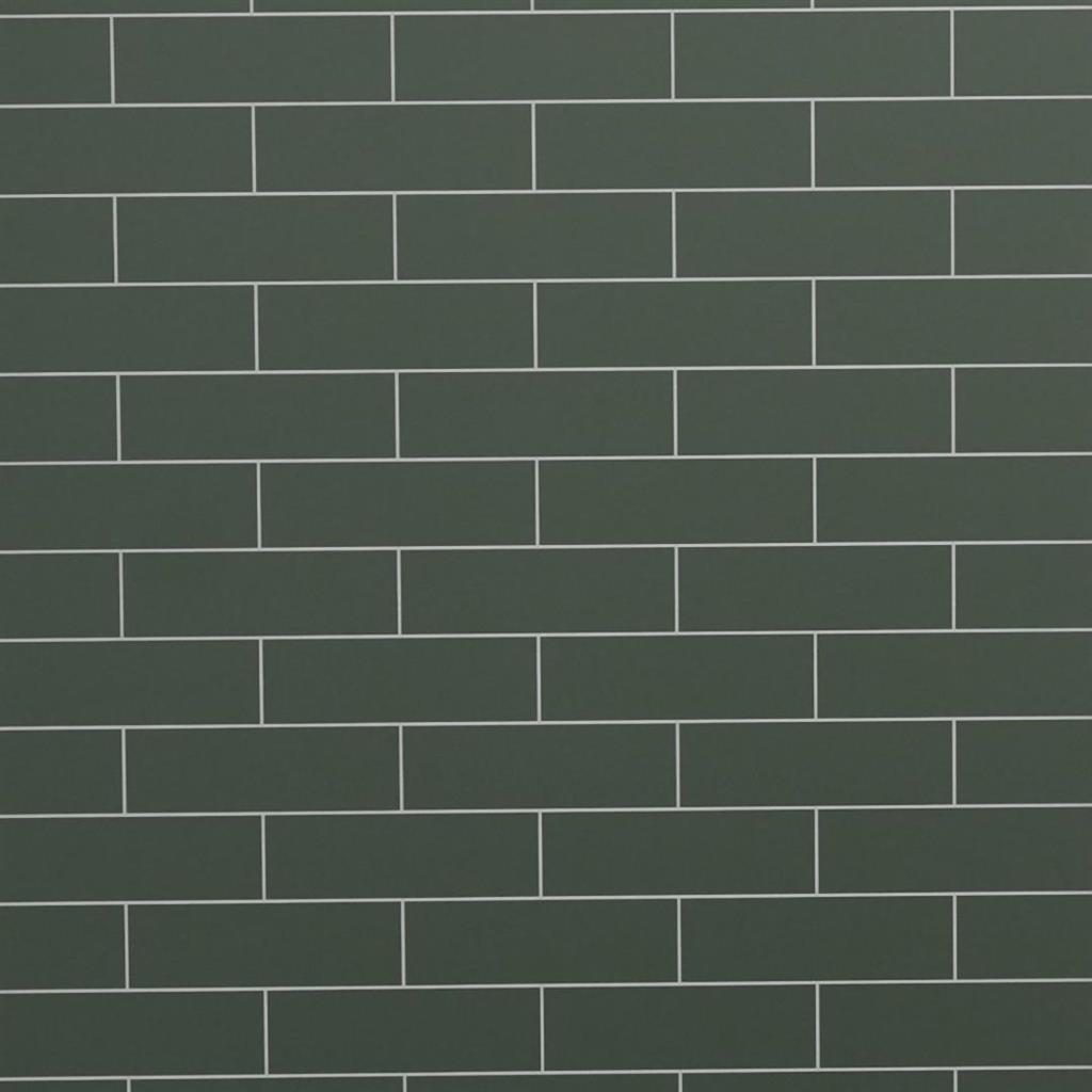 PVC Satinpanel 1000 x 2400mm Metro Tile Cutline - Satin Green