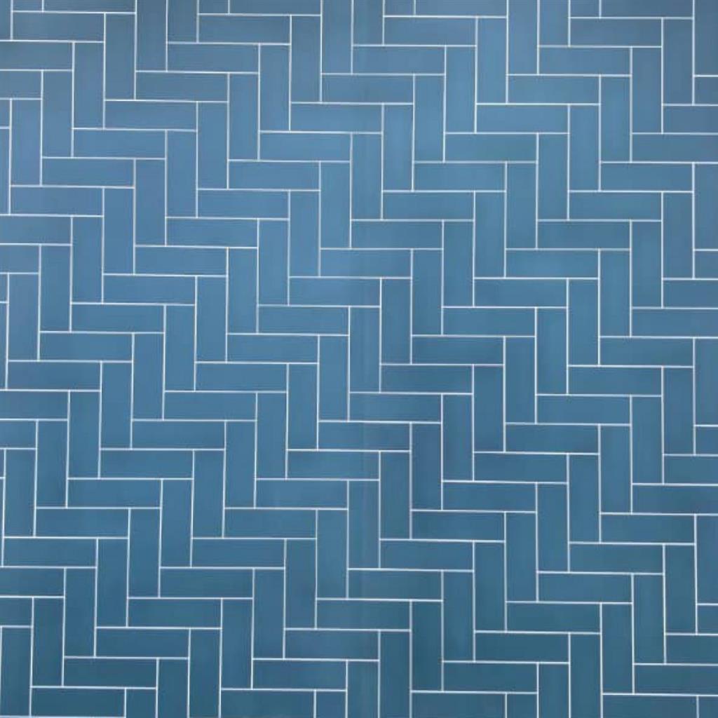 PVC Satinpanel 1000 x 2400mm Herringbone Vertical Cutline - Satin Blue