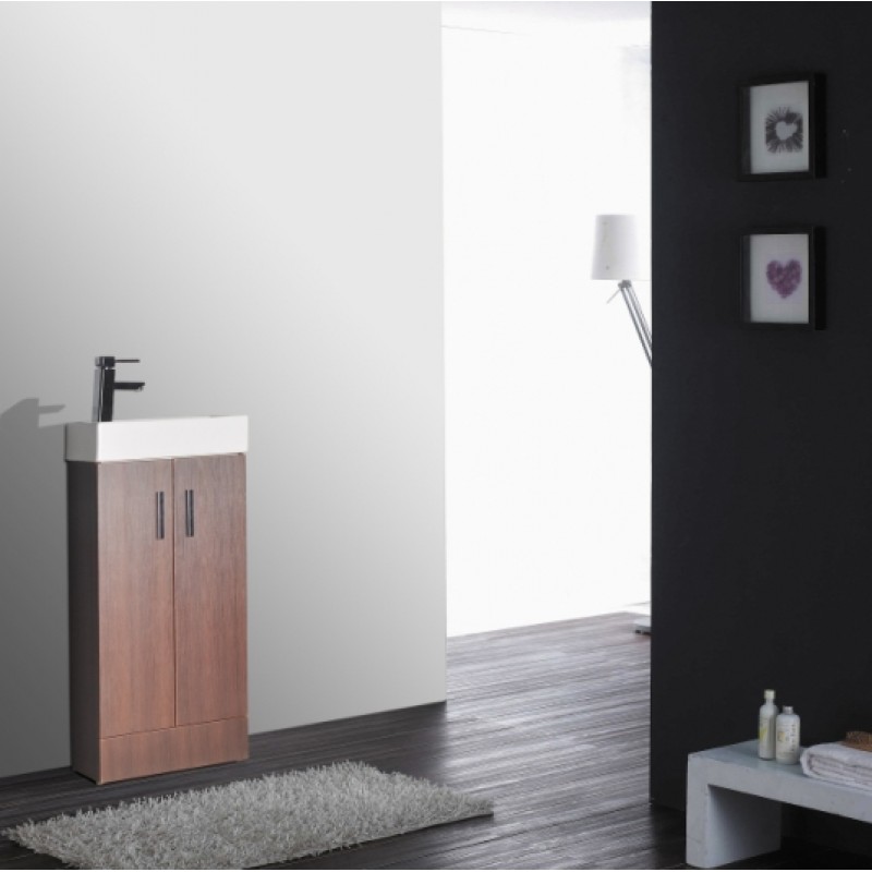 Flora Floor standing square vanity & ceramic basin (Colour -Wenge) Basin (F7WE)
