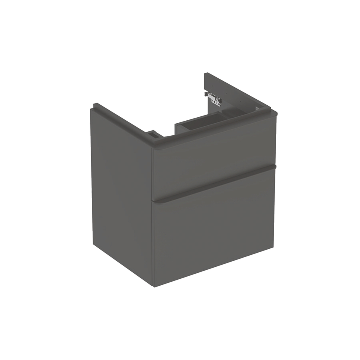 Smyle Square 600mm washbasin unit 2 drawer lava