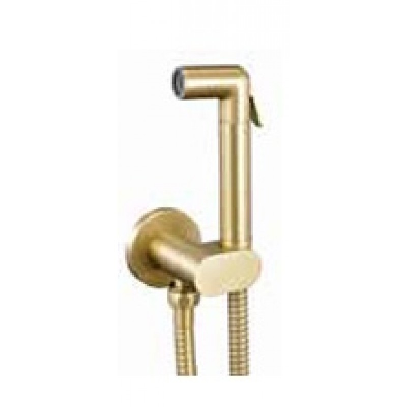 Luxury douche kit with on/off angle valve with holder and hose. Brush Gold (2101-BG)