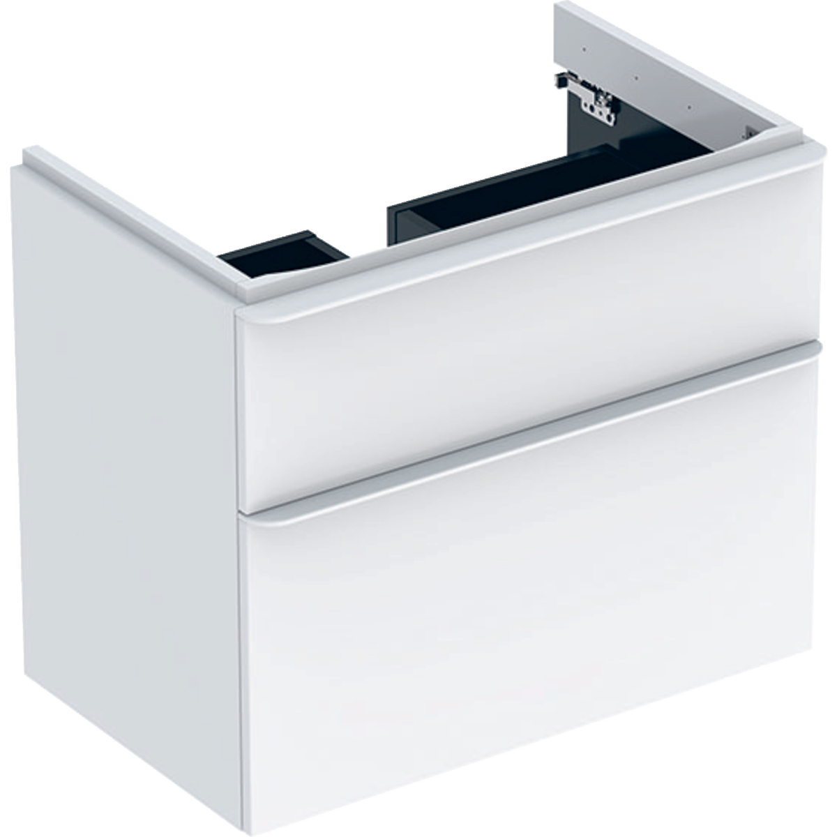 Smyle Square 750mm washbasin unit 2 drawer white