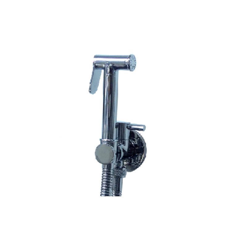 Kleen slim round douche kit including shut off valve, outlet with holder & hose (2111)
