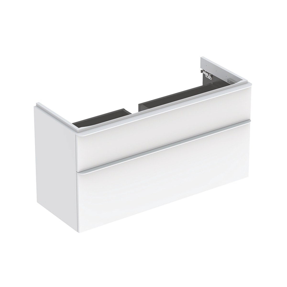 Smyle Square 1200mm washbasin unit 2 drawer white