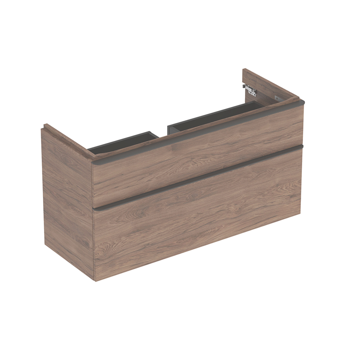 Smyle Square 1200mm washbasin unit 2 drawer Walnut