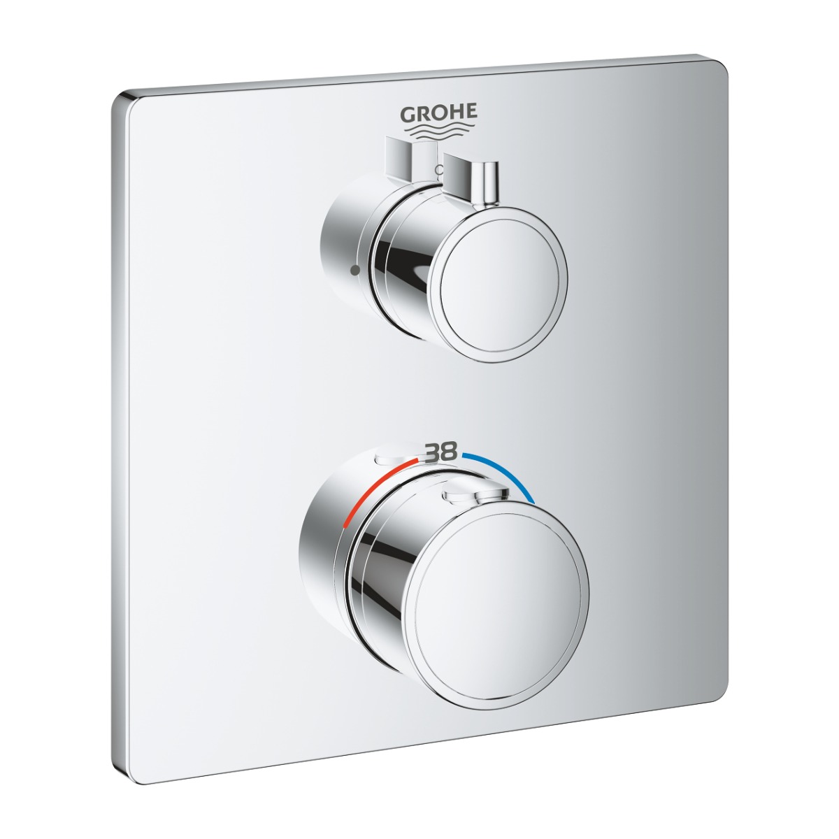 Grohtherm Thermostatic Mixer For 1 Outlet With Shut Off Valve Chrome