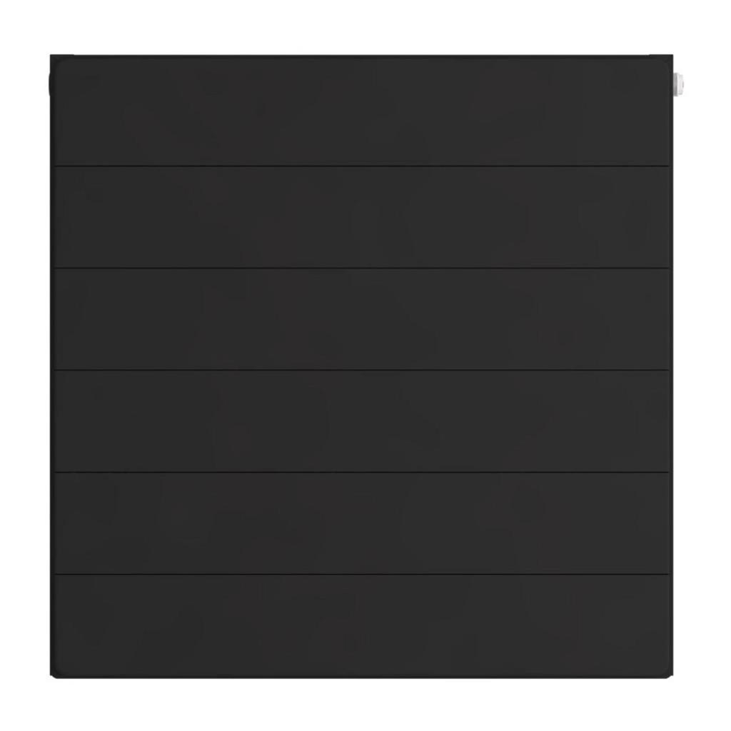 Flat Cover Plate with Lines 600 x 600 Matt Black